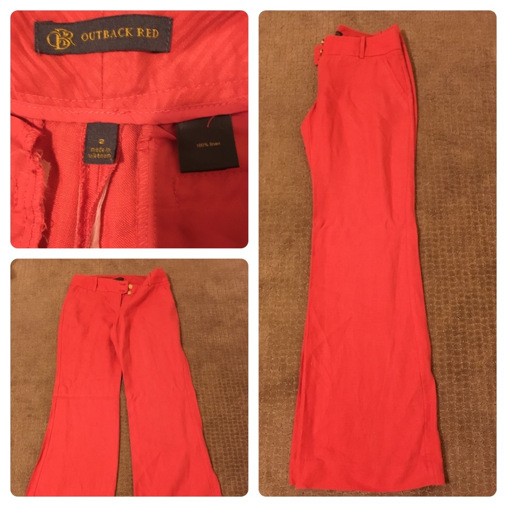 Dark orange linen pants